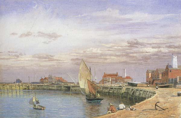 John brett,ARA View at Great Yarmouth (mk46) oil painting picture